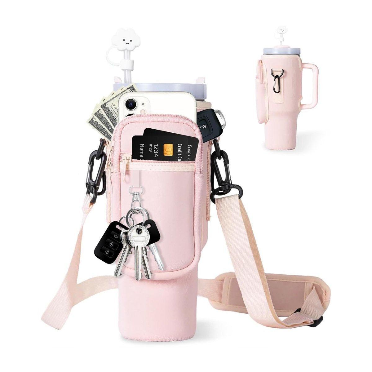 Portable Cup Sleeve Drink Holder Reusable Water Bottle Carrier Travel Bag - Grey 9