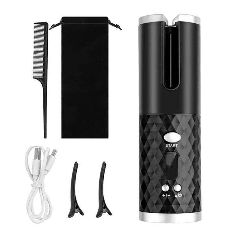 Lcd Cordless Auto Rotating Hair Curler Hair Waver Curling Iron Wireless Ceramic - Grey 10