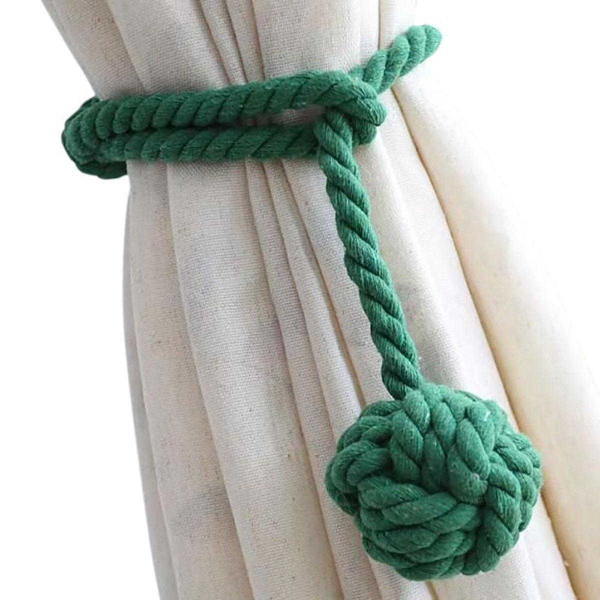 1pair Braided Cotton Curtain Tiebacks No Hole Curtain Holdbacks Hanging Balls - Beige 9
