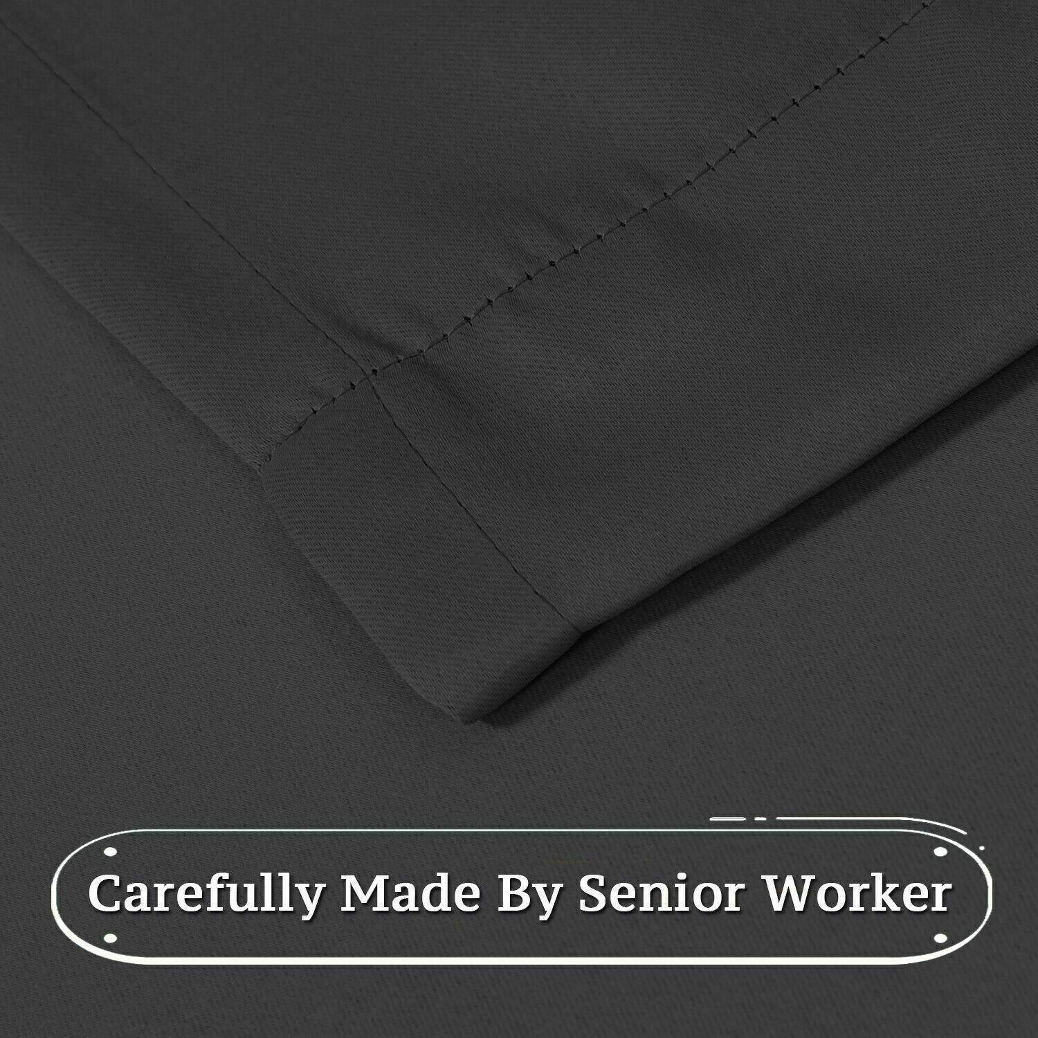 2pcs Semi Blackout Curtain Fabric Solid Colour Home Decor Drapes for Living Room - Dark Grey - 132x213cm 4
