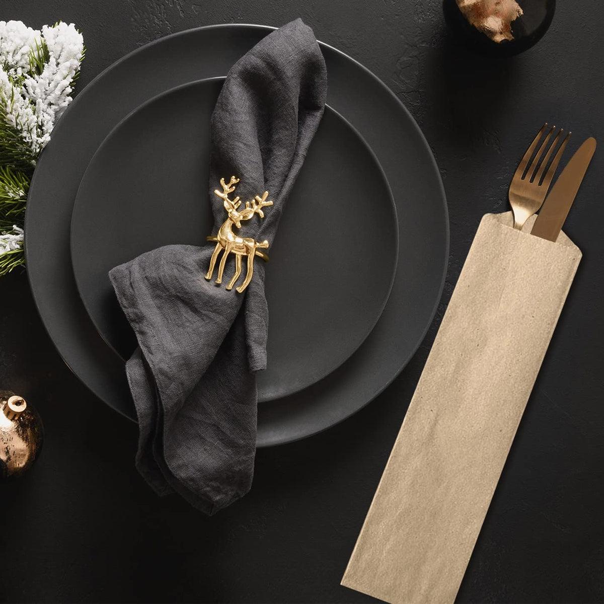 100PCS Paper Cutlery Bag Utensil Pouch Tableware Cover Restaurant Packaging Bag 4