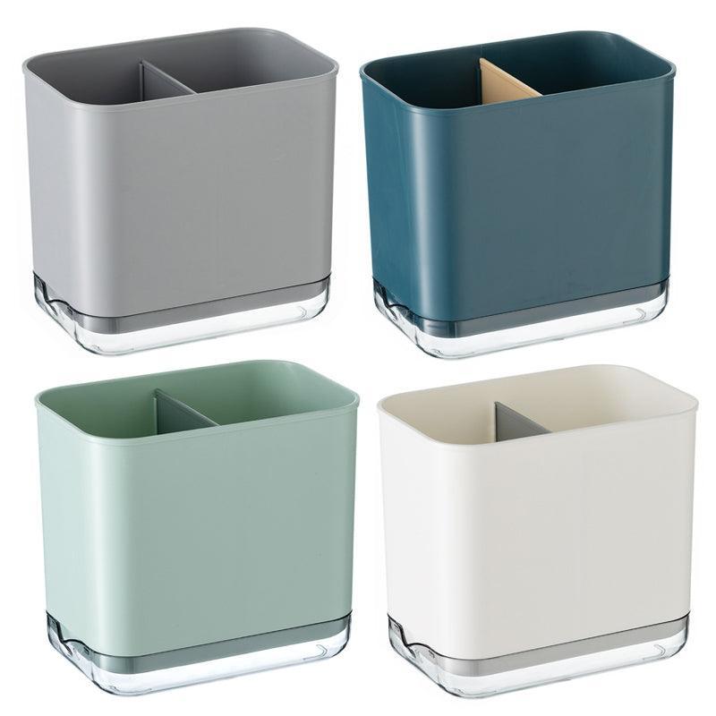 Cutlery Drainer Basket Multifunctional Storage Holder Box Spoon Drain Rack - Grey