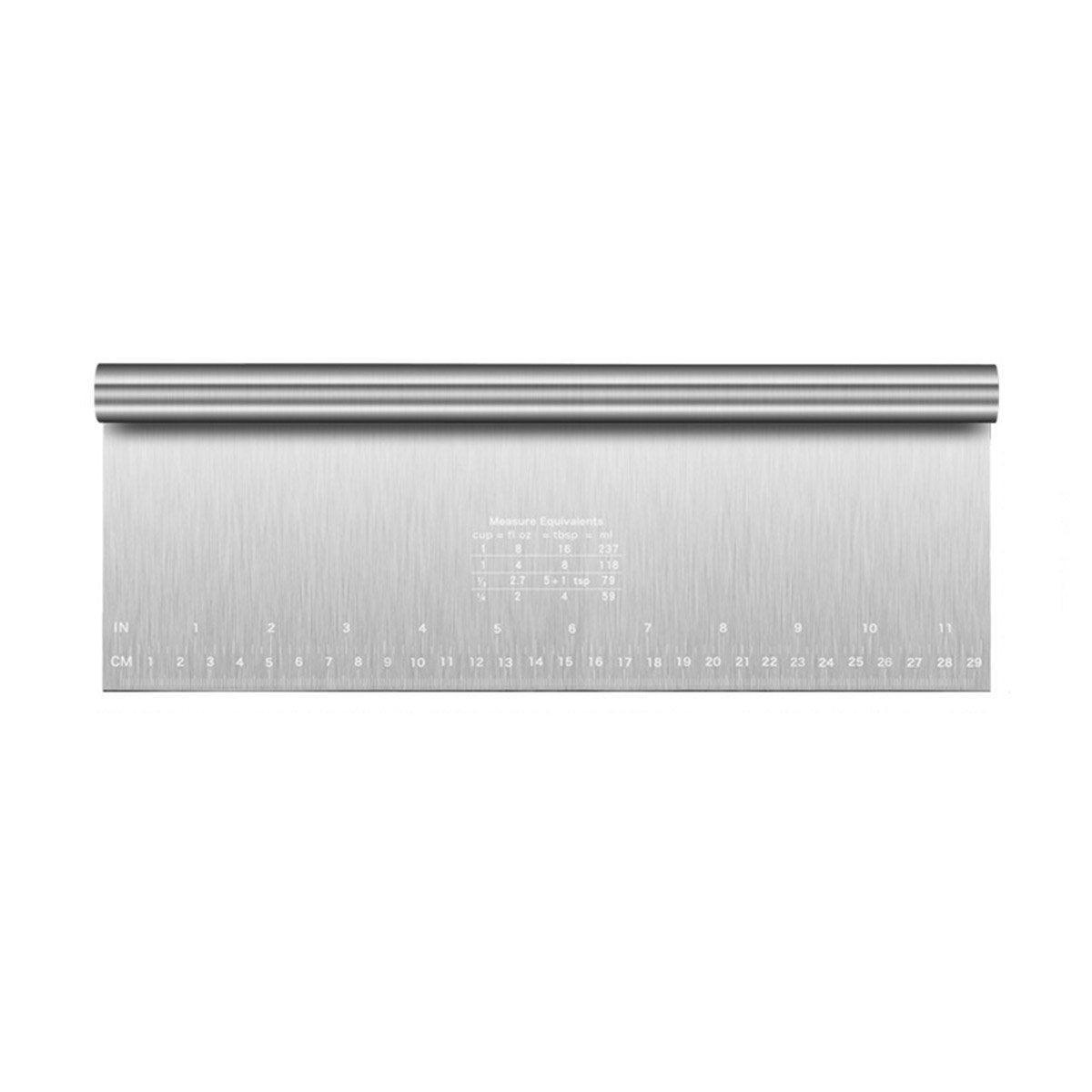 Stainless Steel Dough Cutter Knife Measurement Scraper Pastry Baking Tool - 30cm 9
