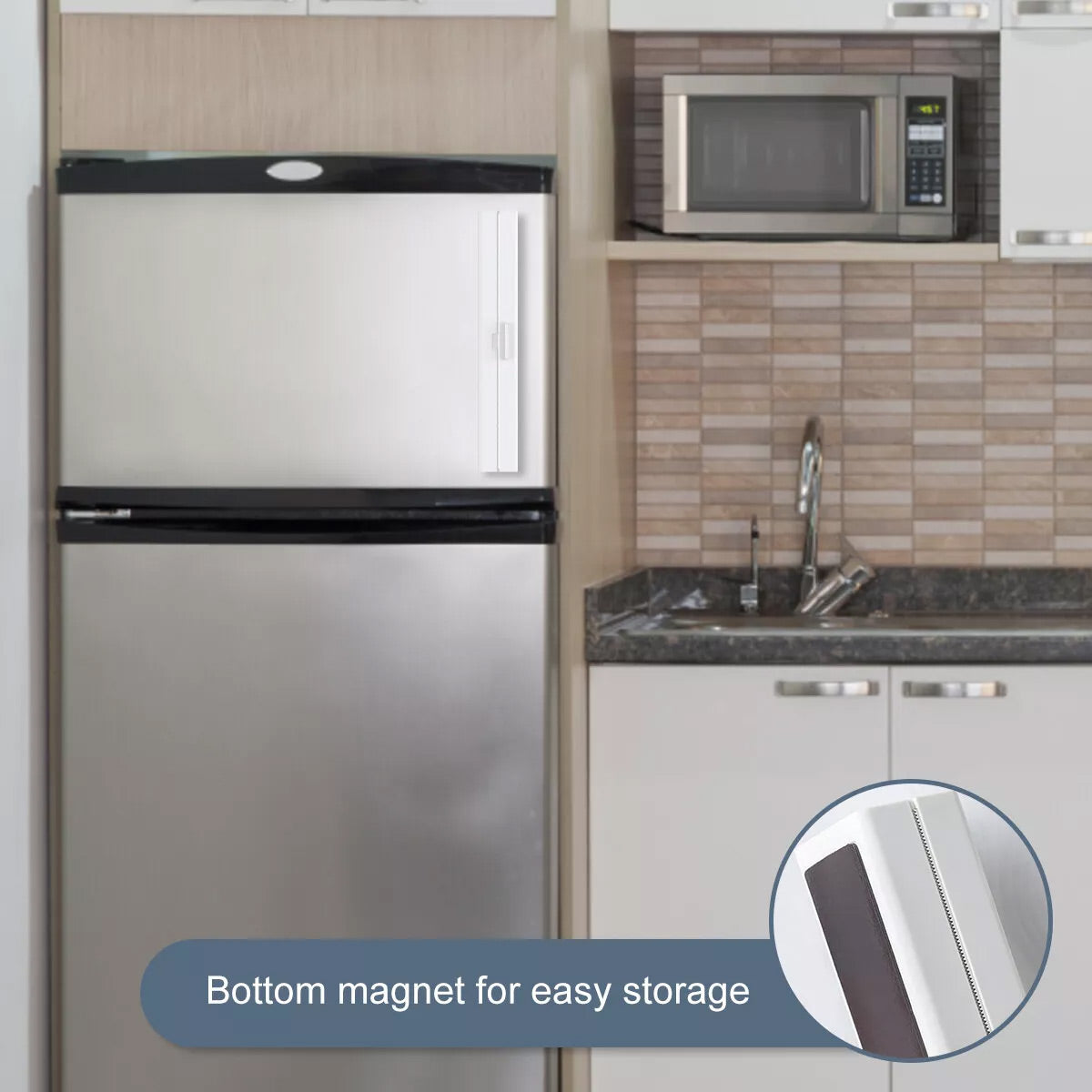 Plastic Food Wrap Dispenser Cutter Foil Cling Film Storage Holder Box Kitchen - White 4