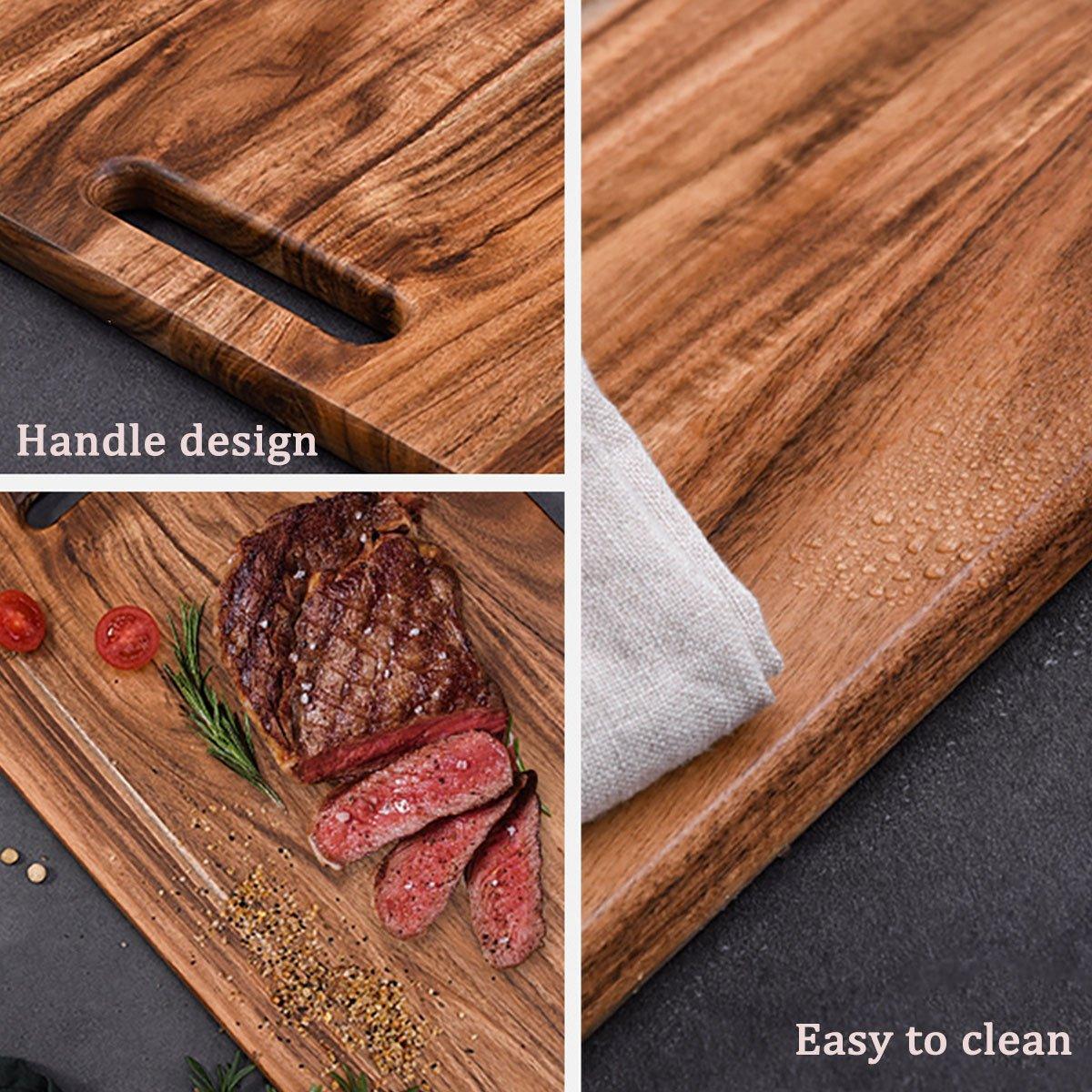 Large Hardwood Chopping Cutting Board Kitchen Steak Deli Meat Food Household 5