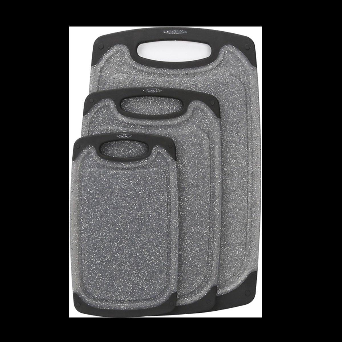 3pcs Wheat Straw Plastic Cutting Board Set Chopping Board Kitchen - Black 6