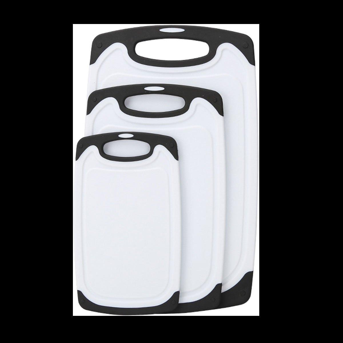 3pcs Wheat Straw Plastic Cutting Board Set Chopping Board Kitchen - Black 7