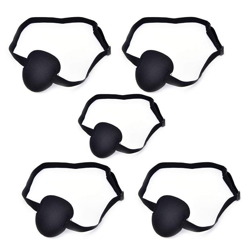1/2/3/4/5Pcs Adjustable Strap Eye Patch Soft Concave Design Washable Black Cover - 1 PC 10