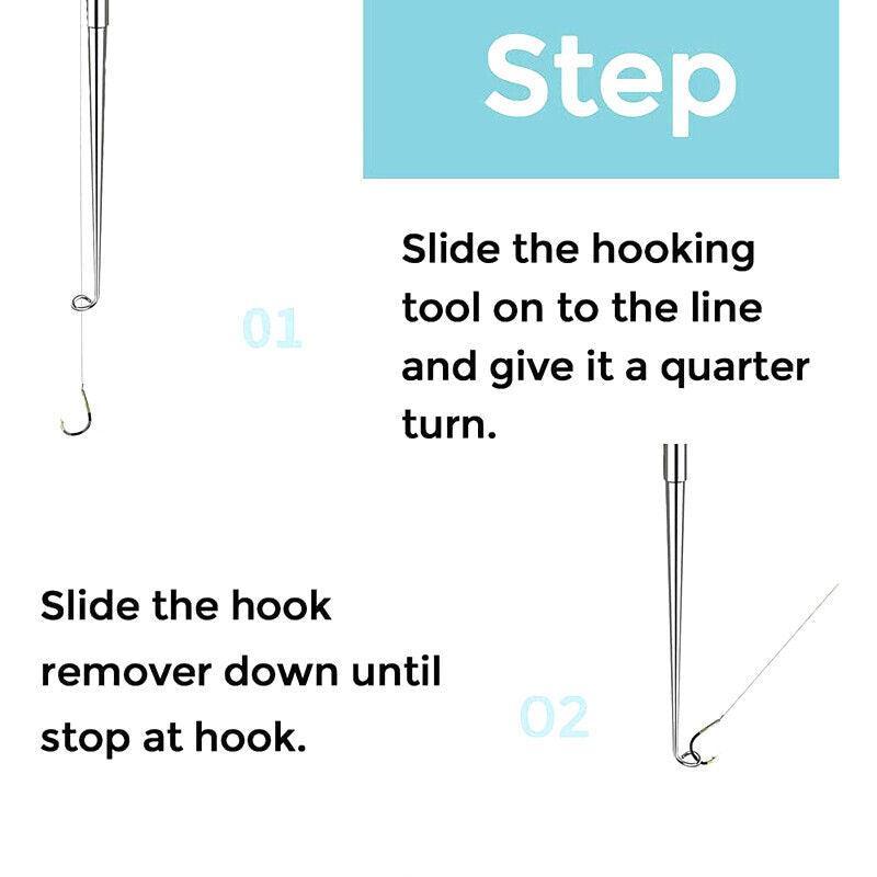 Fishing Hook Remover Stainless Steel Fishhook Dehooker Hook Detacher Extractor - Black 3