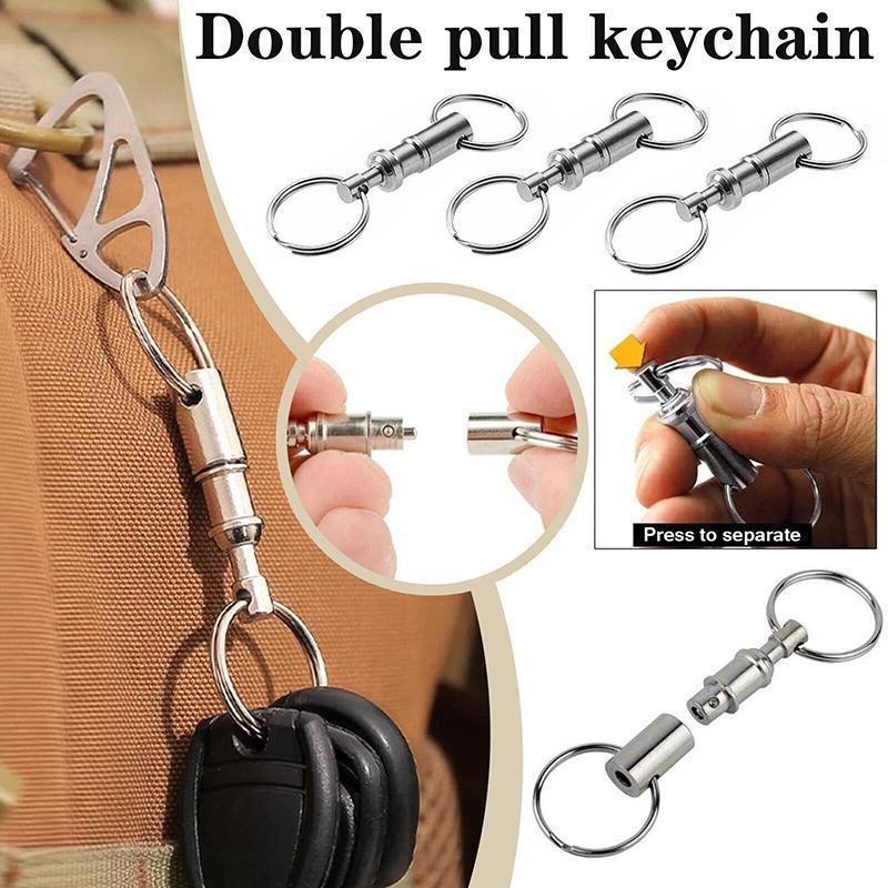 4X Detachable Quick Release Removable Keyring Keychain Key Ring Pull Apart Split 3