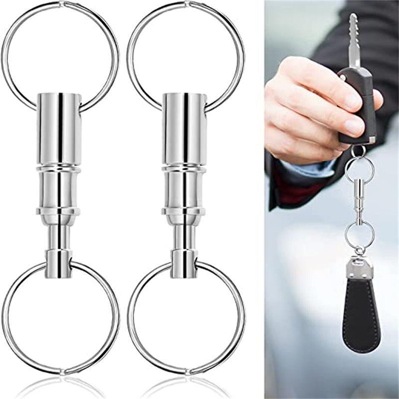 4X Detachable Quick Release Removable Keyring Keychain Key Ring Pull Apart Split 4