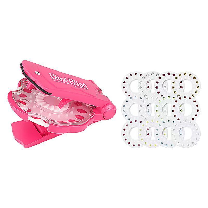 Diamond Hair Sparkle Stapler Machine Tools Kit Gems for Shirt Decor Girls - 1 hair sticking drill +12 sticking drills 6