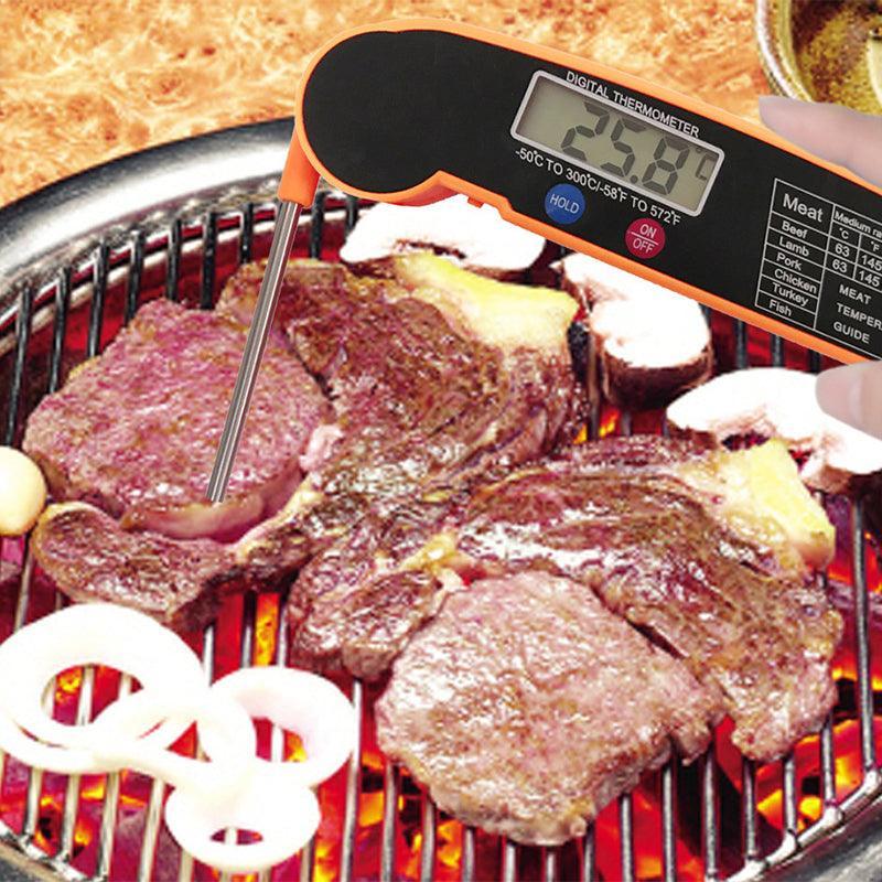 Foldable Digital Thermometer Probe Temperature Kitchen Cooking Food Bbq Meat Jam - Orange 3