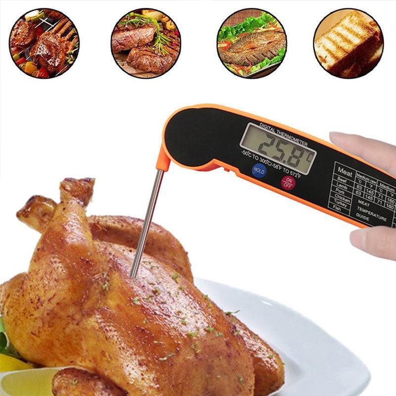 Foldable Digital Thermometer Probe Temperature Kitchen Cooking Food Bbq Meat Jam - Orange 4