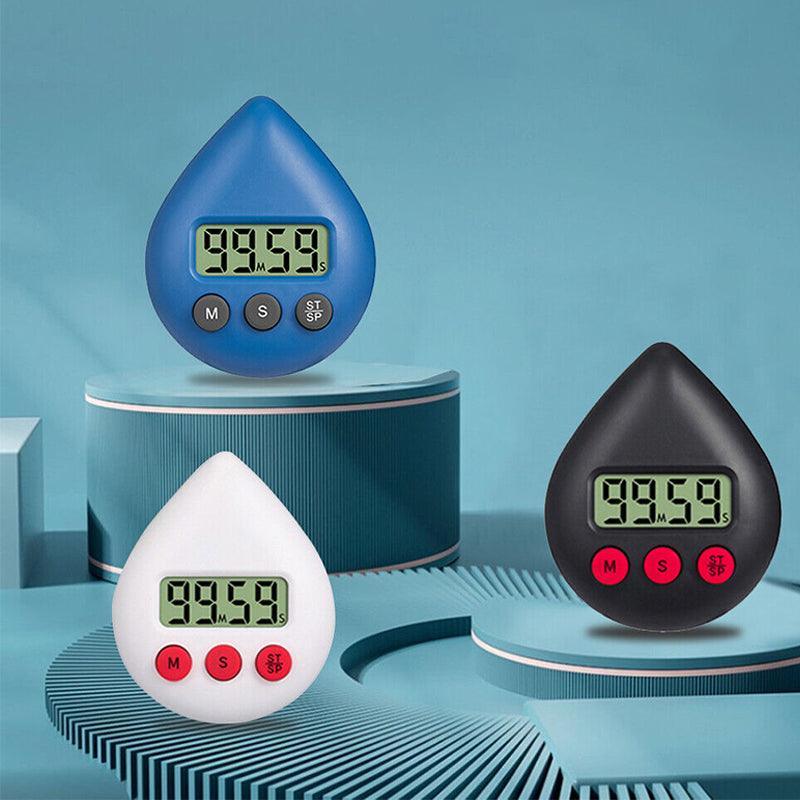 Water Drop Digital Timer Kitchen Study Alarm Countdown Electronic Clock 4 Colours - Blue 3