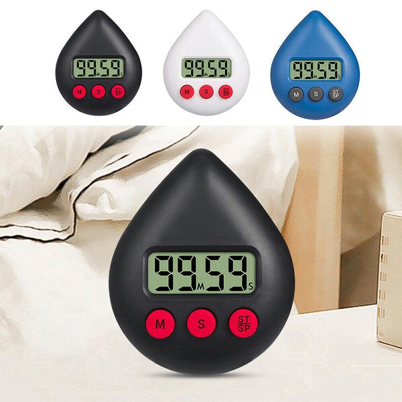 Water Drop Digital Timer Kitchen Study Alarm Countdown Electronic Clock 4 Colours - Blue 4