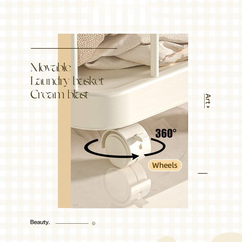 Removable Laundry Basket Clothes Organizer Household Storage Bin with Shelving 5