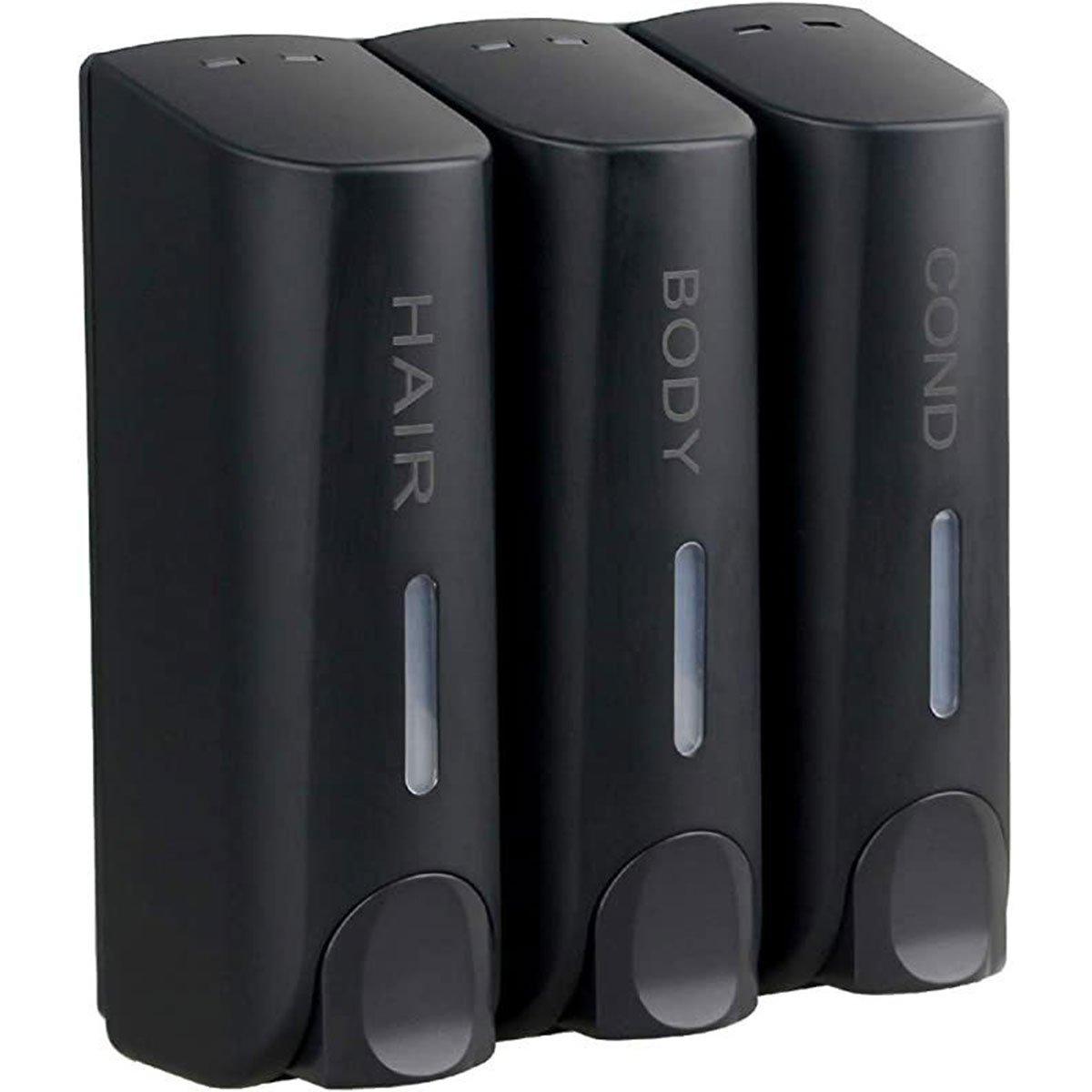 Hotel Wall Mounted Soap Dispenser Bathroom Shampoo Shower Gel Hand Soap Box - Black-Double 11