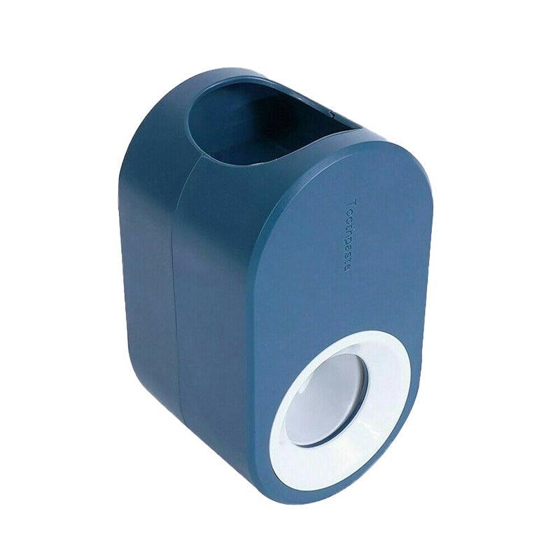 Automatic Toothpaste Dispenser Bathroom Wall-Mounted Rack Toothbrush Holder - White