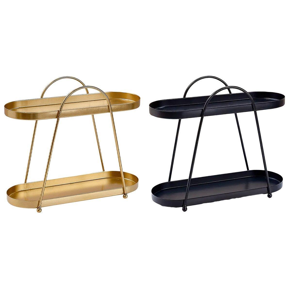 Jewelry Rack Organizer Stand Cosmetic Display Desktop Storage Holder for Home - Black