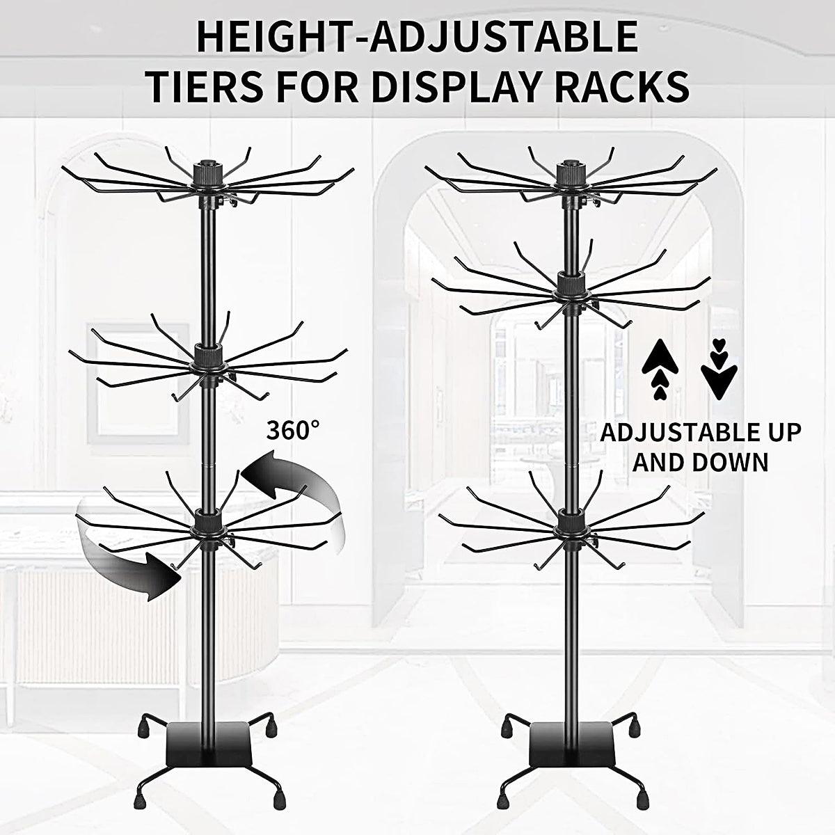 3-Tier Rotating Sock Rack Accessories Hanging Display Stand Organizer for Storage 4