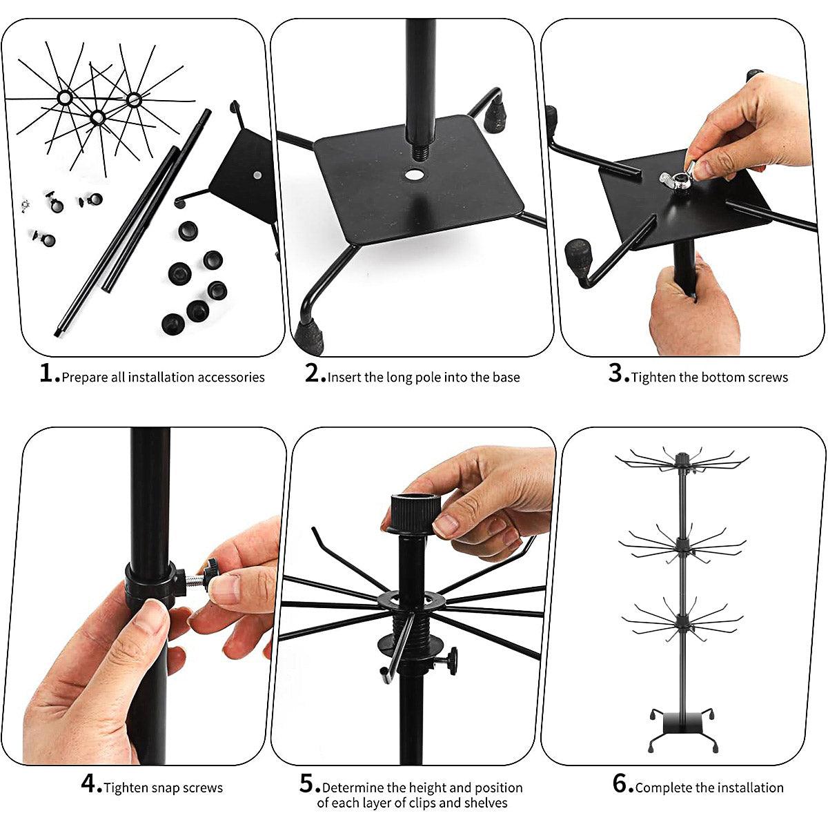 3-Tier Rotating Sock Rack Accessories Hanging Display Stand Organizer for Storage 5