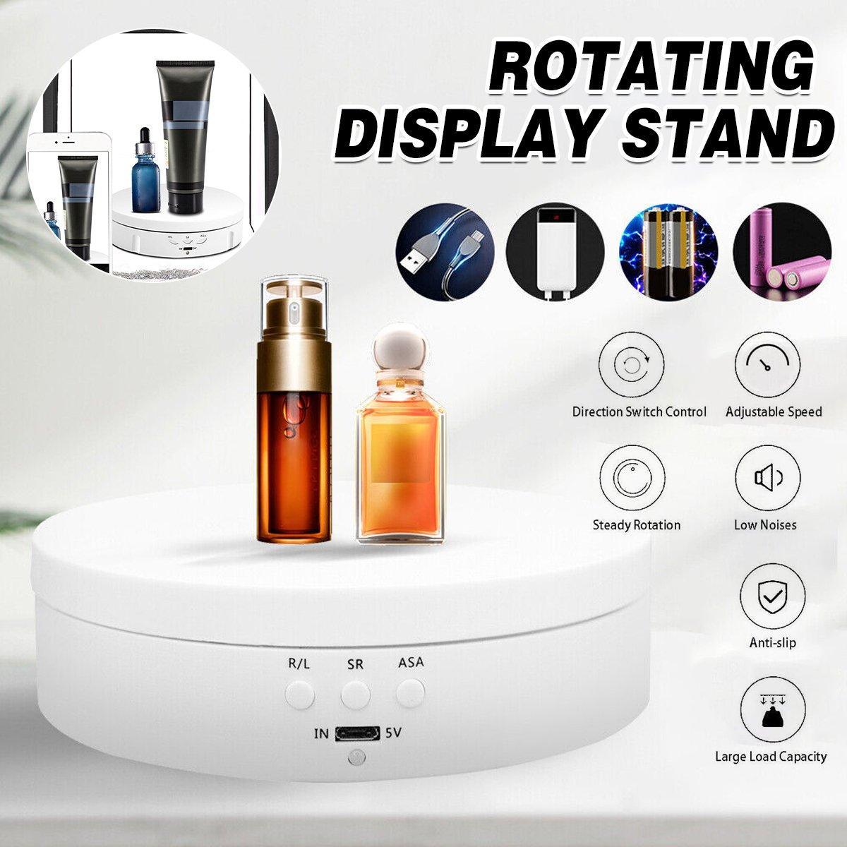 360° Rotating Electric Turntable Display Stand Jewelry Photography Show Holder