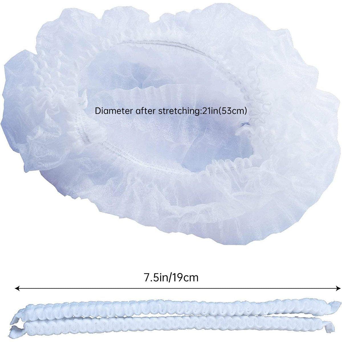 100pcs Disposable Non Woven Hairnet Caps for Food Service Kitchen Work Use 3