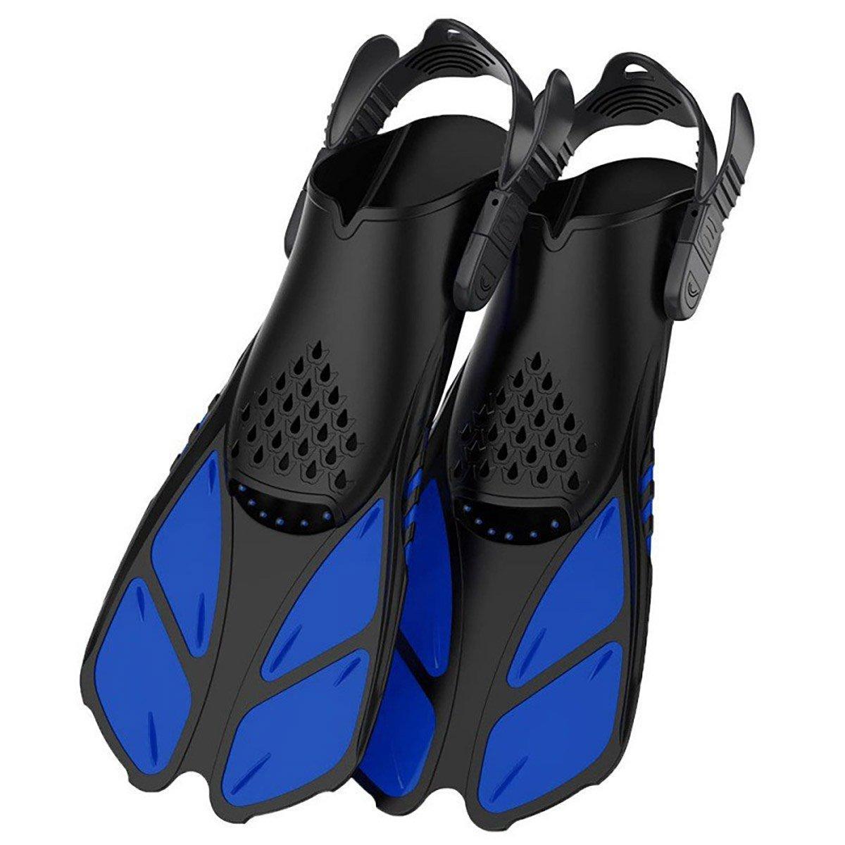Adjustable Diving Flippers Swim Fins for Snorkeling Freestyle Training Gear - Black-S/M 9
