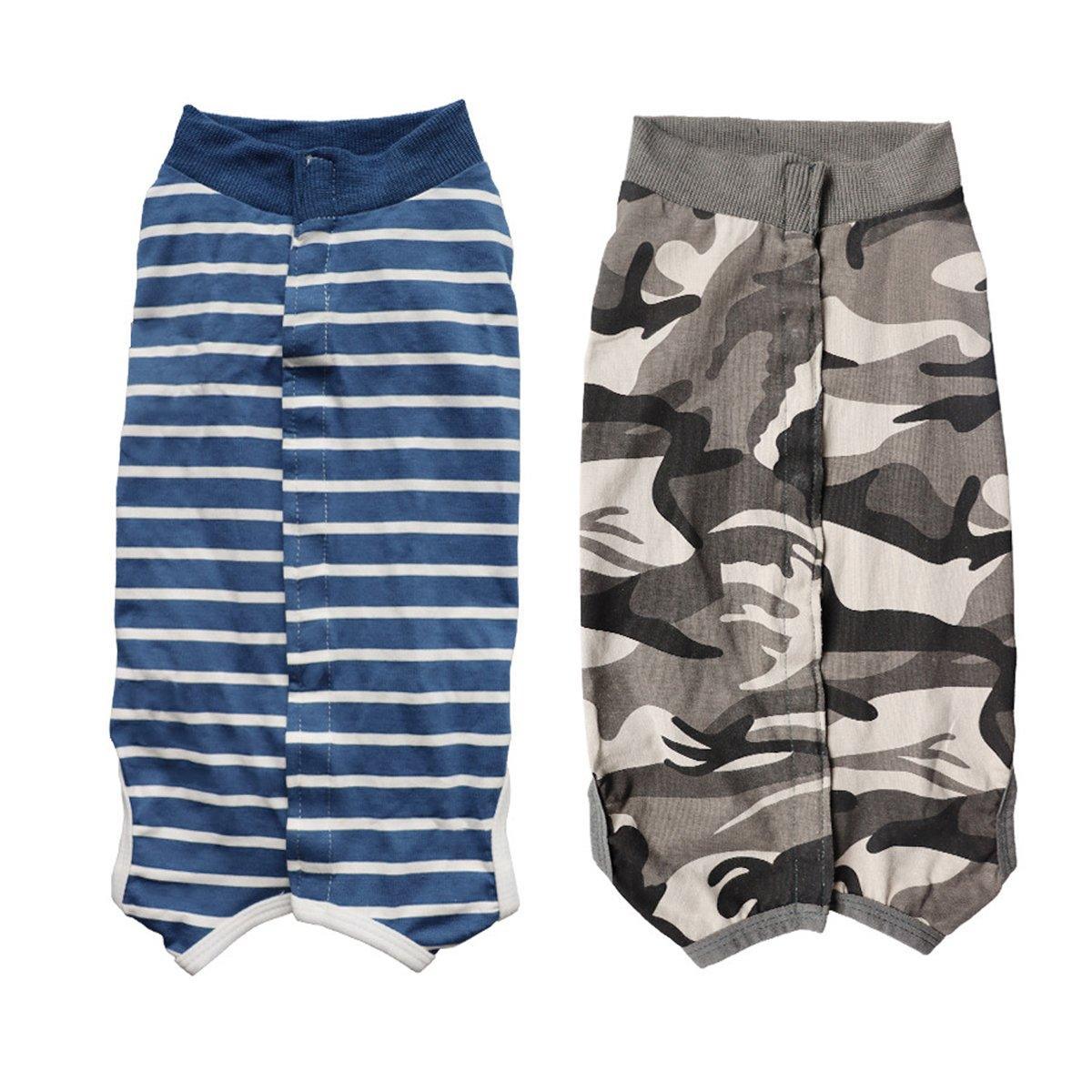 Dog Recovery Suit Anti-Lick Wound Protector Pet Clothing Post-Surgery Belly - Camouflage-XL