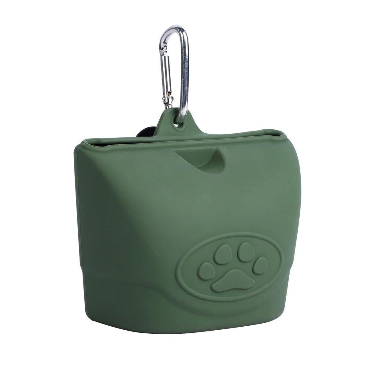 Portable Dog Food Bag Outdoor Walking Travel Feeding Pouch Pet Supplies - Dark Green 6