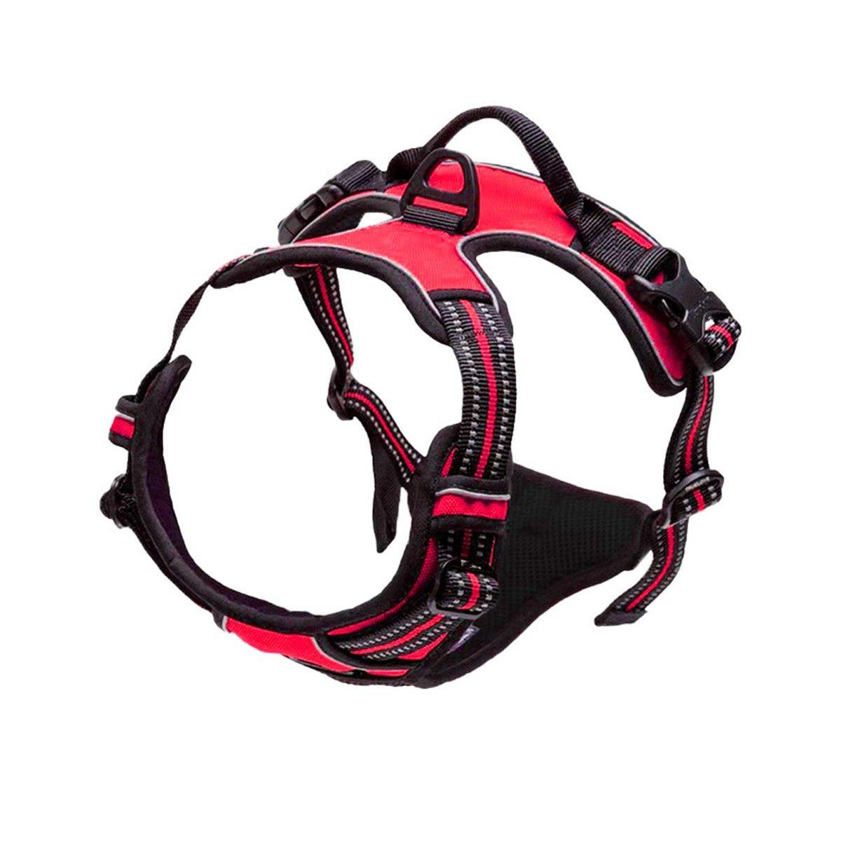 Adjustable No-Pull Dog Harness Vest S-XL Reflective Pet Training Outdoor Handle - Red-S 10