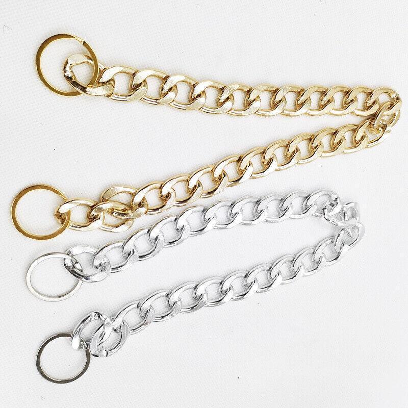 Dog Chain Collar Heavy Duty Choker Double Pet Slip Check Twist Link Chrome Chain Gold - 55CM