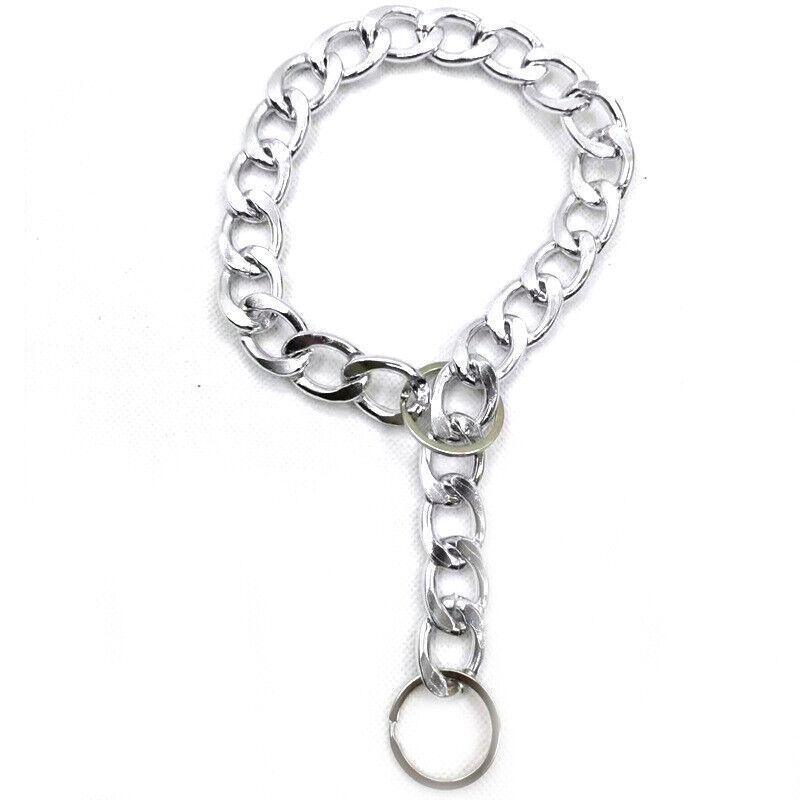 Dog Chain Collar Heavy Duty Choker Double Pet Slip Check Twist Link Chrome Chain Silver - 35CM 8
