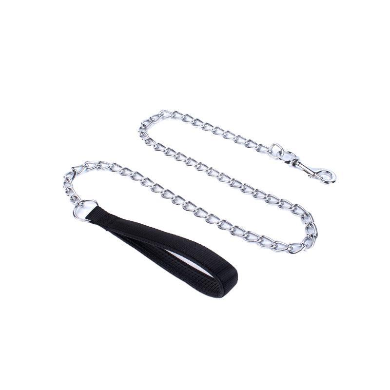 120Cm Pet Dog Puppy Padded Handle Metal Chain Dog Leash - Black 6