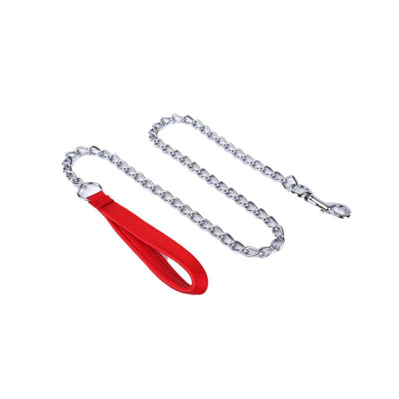 120Cm Pet Dog Puppy Padded Handle Metal Chain Dog Leash - Black 7