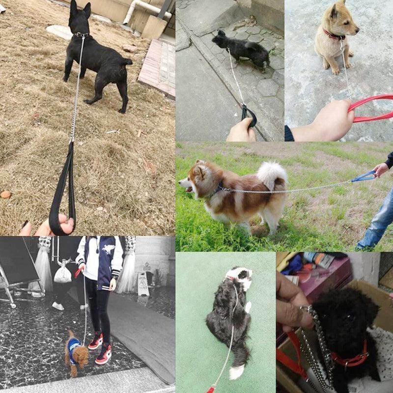 120Cm Pet Dog Puppy Padded Handle Metal Chain Dog Leash - Blue 3