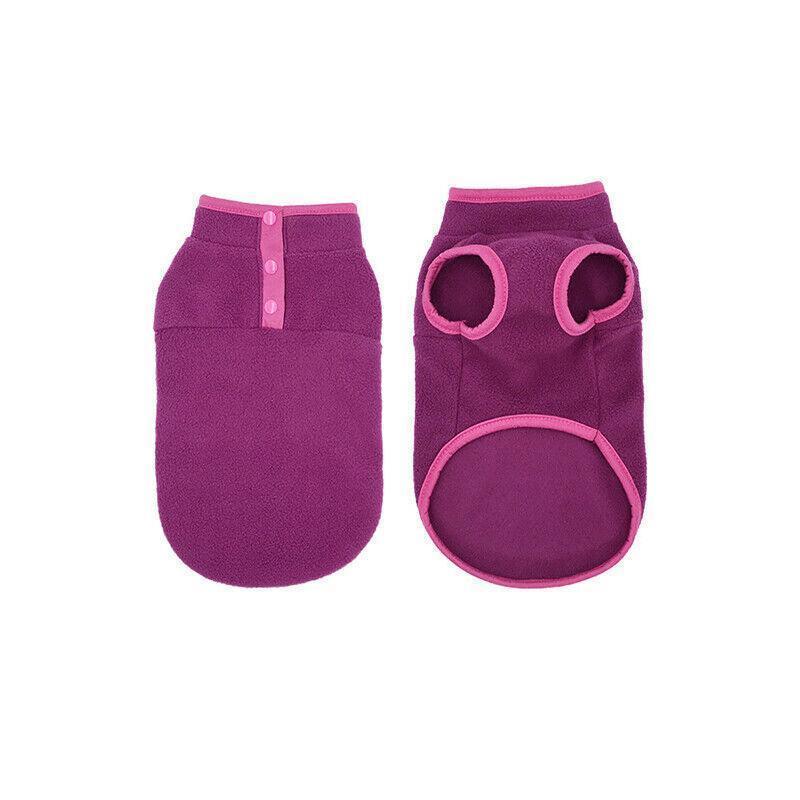 L Pet Dog Puppy Winter Warm Fleece Jumper Vest Coat Jacket Apparel Clothes Outdoor - Blue 9