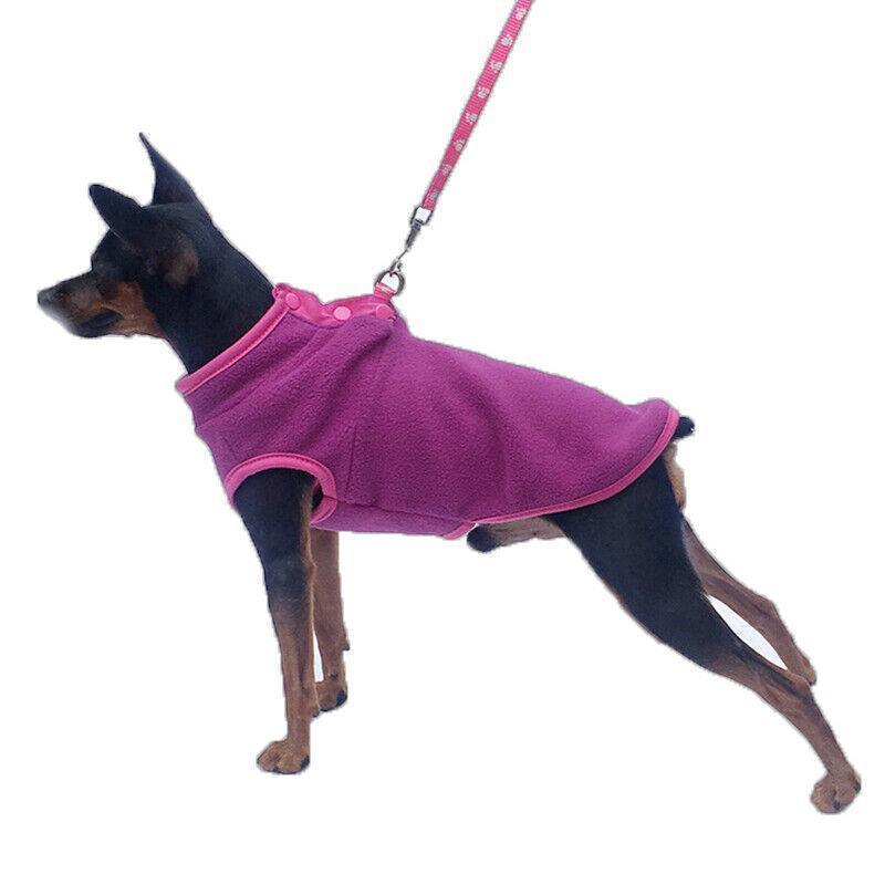 M Pet Dog Puppy Winter Warm Fleece Jumper Vest Coat Jacket Apparel Clothes Outdoor - Pink 3