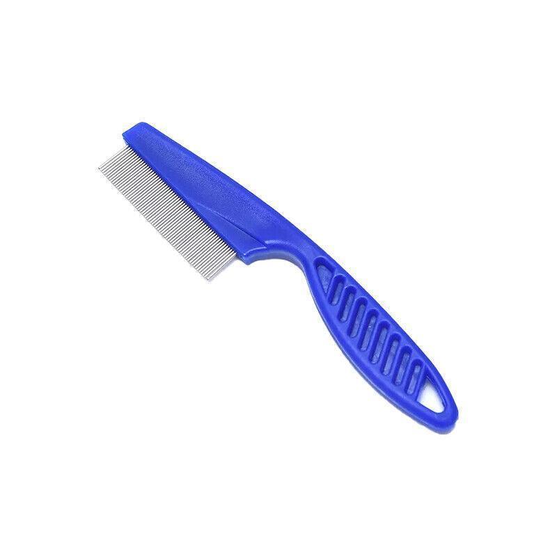 1PC Small Fine Toothed Flea Flee Metal Nit Head Hair Lice Comb with Handle - Blue 7