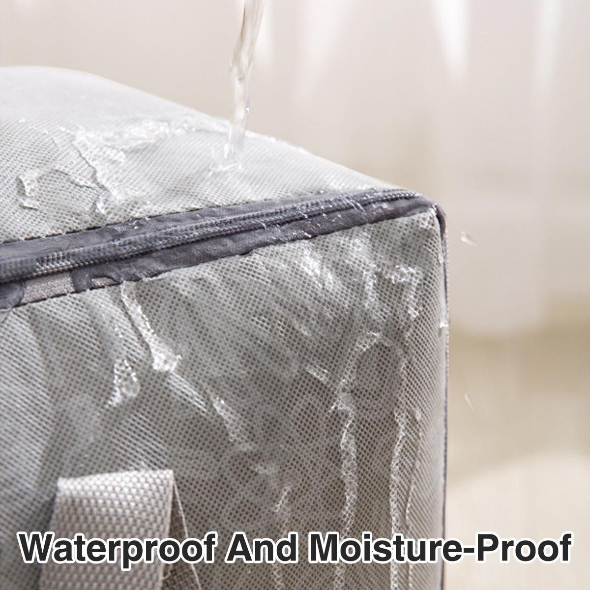 2pcs Cartoon Bear Luggage Organizer Storage Bags Blanket Quilt Closet Box Set - White-M 5