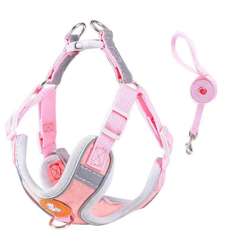 Dog Harness Cat Lead Puppy Leash Vest Mesh Breathe Adjustable Braces Small Pet Pink - XXS 7