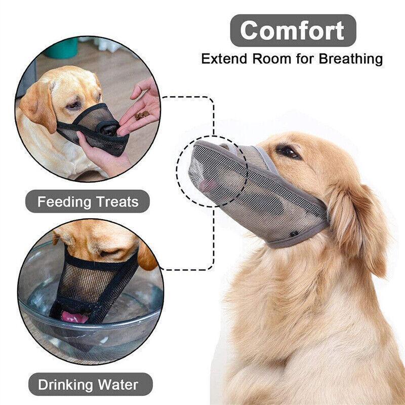Adjustable XL Size Pet Dog Mask Mouth Muzzle Anti Barking Bite Stop Chewing Mask - Grey 4