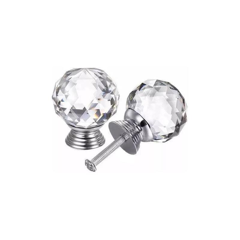 Door Knobs Handle Pull Clear Crystal Glass Knob Drawer Cabinet +Screw 30Mm 40Mm - 40MM-10PCS