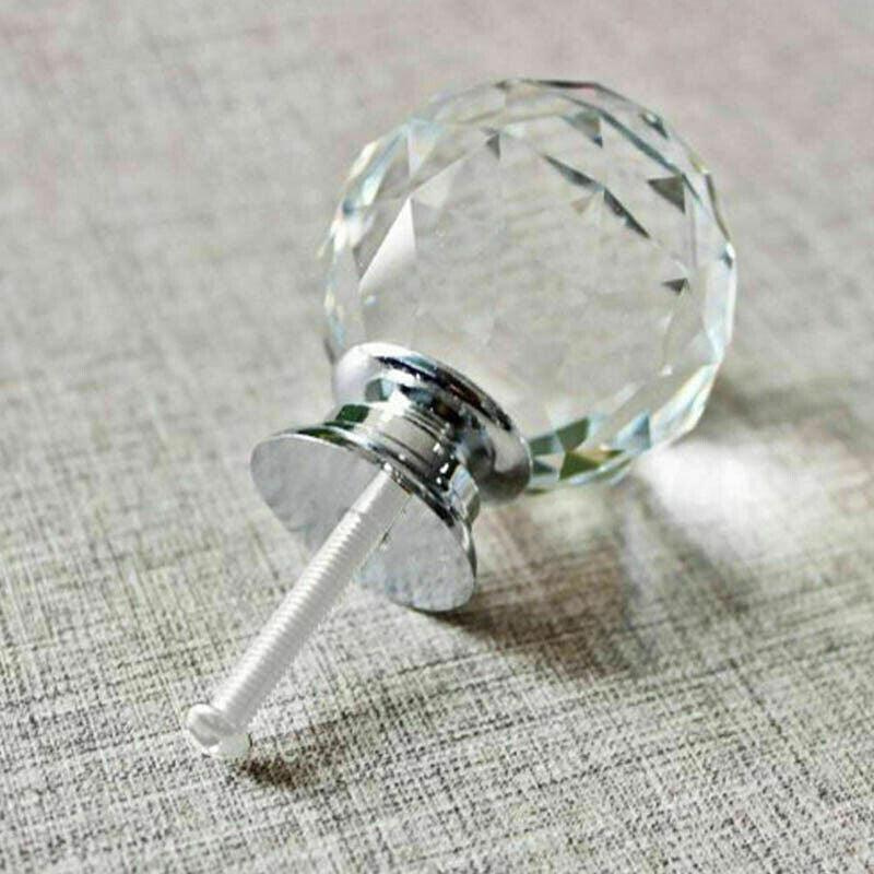 Door Knobs Handle Pull Clear Crystal Glass Knob Drawer Cabinet +Screw 30Mm 40Mm - 40MM-10PCS 3