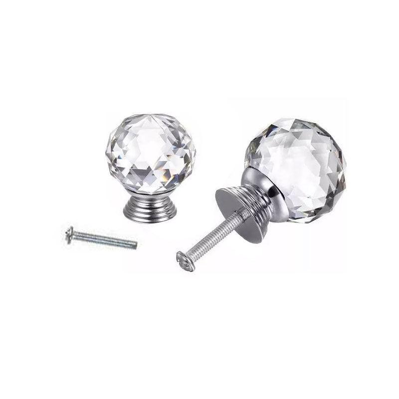 Door Knobs Handle Pull Clear Crystal Glass Knob Drawer Cabinet +Screw 30Mm 40Mm - 40MM-10PCS 6