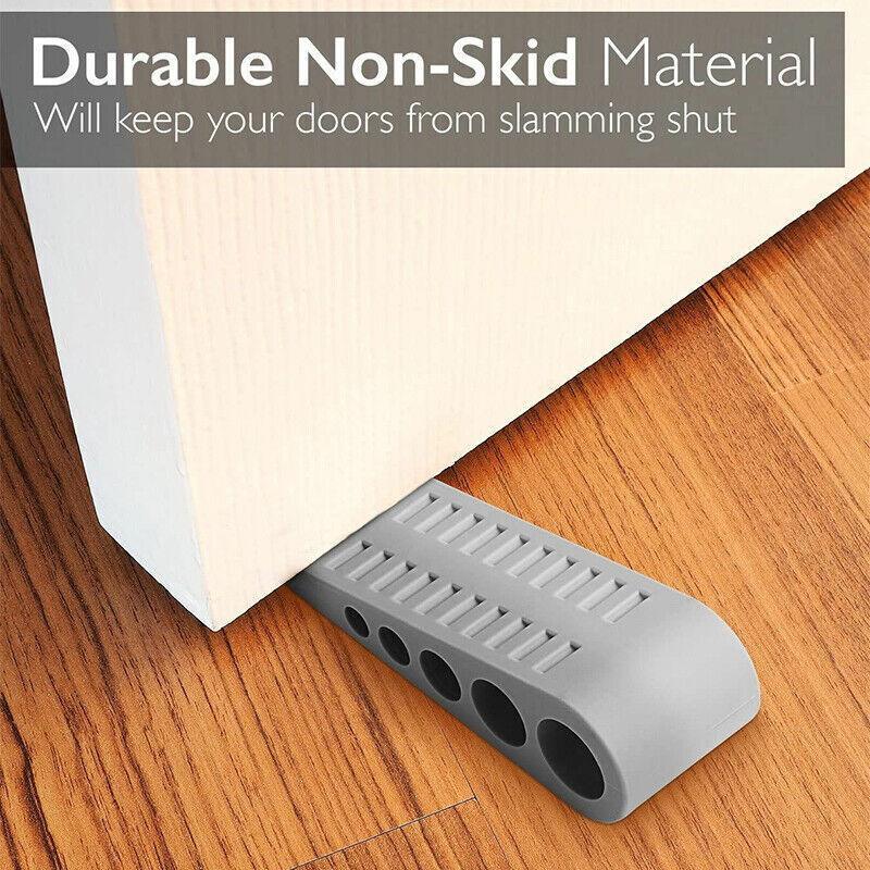 3Pcs Rubber Grip Wedge Door Stoppers Floor Carpet Heavy Duty Door Stop Security 3