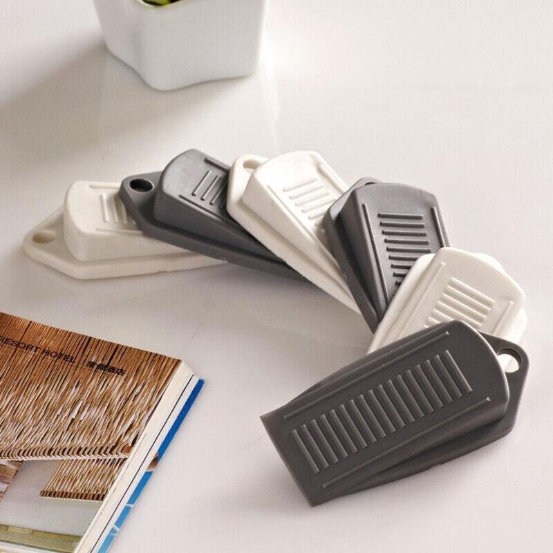 3Pcs Thick Rubber Wedge Door Stoppers Floor Carpet Heavy Duty Door Stop Security - Grey 4