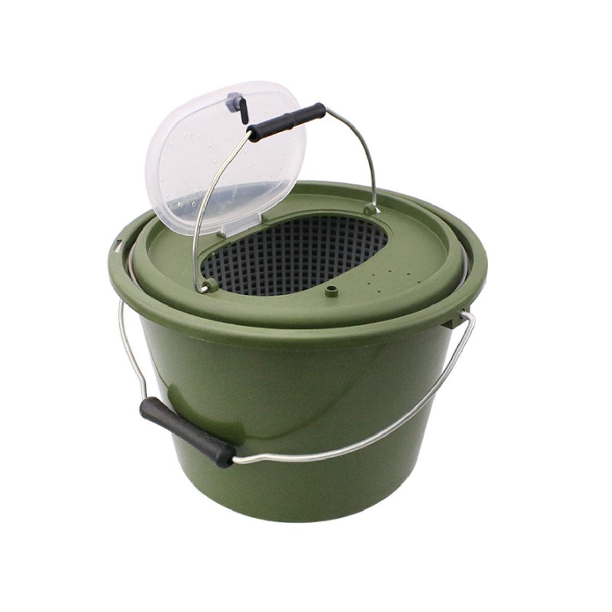 Portable Double Live Fish Bucket Breathable Fish Storage Container for Fishing - M 7