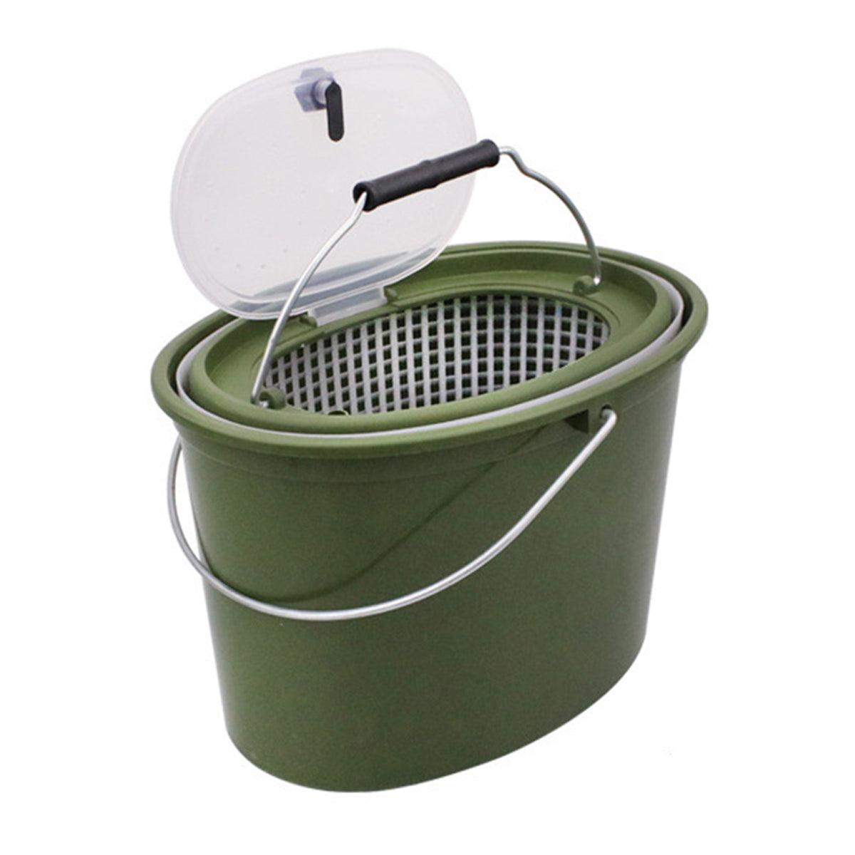 Portable Double Live Fish Bucket Breathable Fish Storage Container for Fishing - S 6